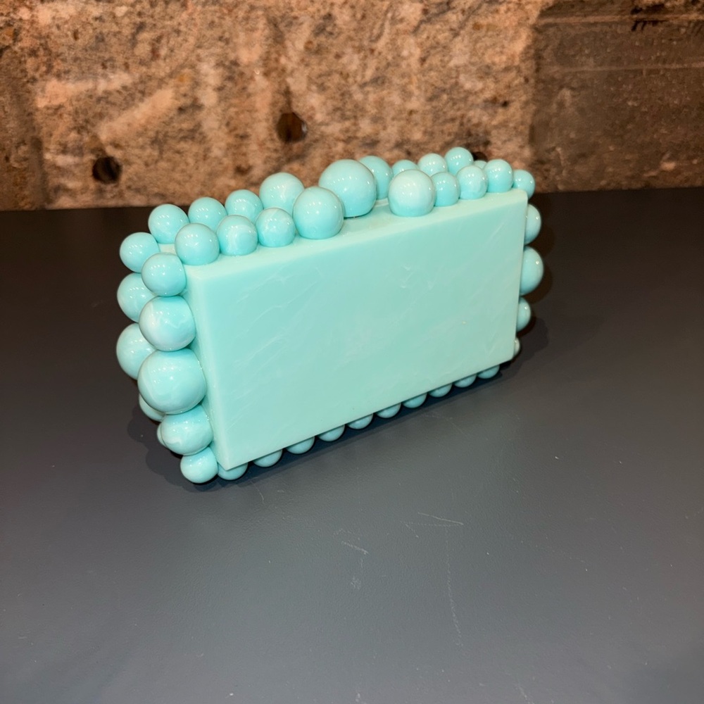 Turquoise Acrylic Bubble Clutch